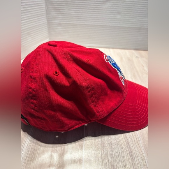 New England Patriots Hat Cap Strap Back Red Retro Logo NFL Football Mens - Picture 4 of 5